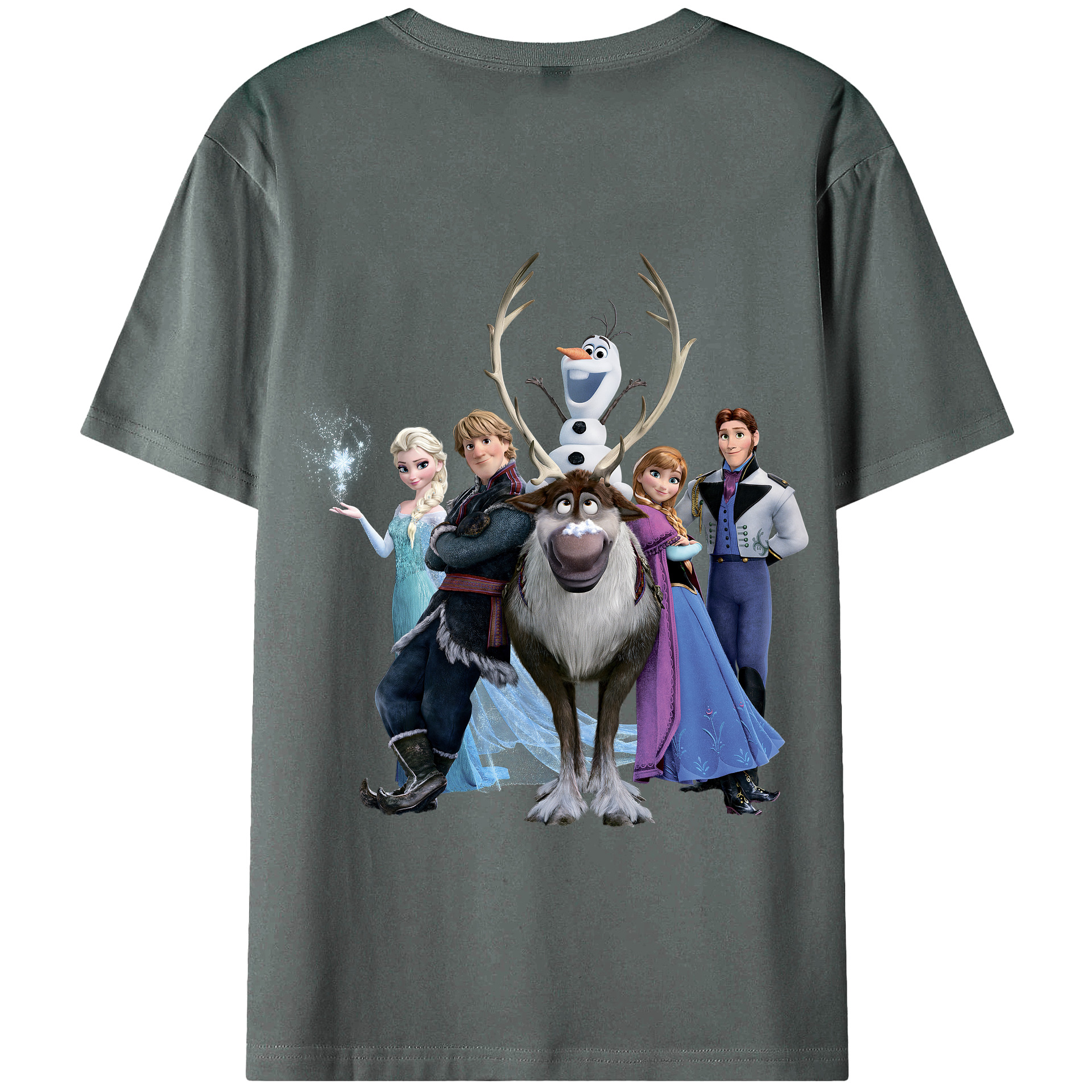 （画像用） アナと雪の女王 アンナ エルサ Frozen Anna Elsa 綿100％半袖Tシャツ（背面プリント）